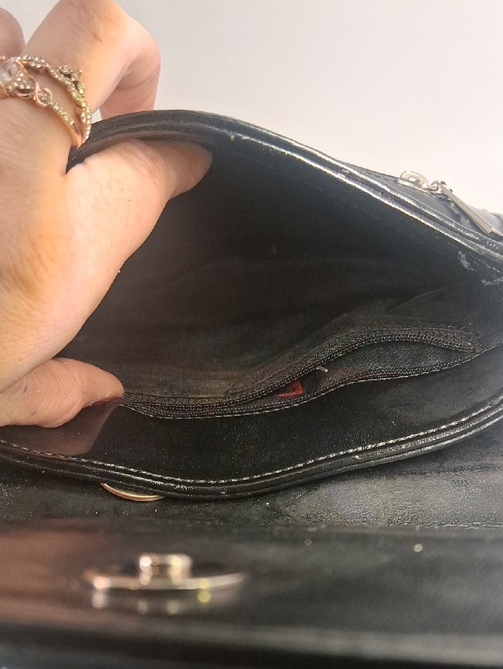 GUESS Black Faux Leather Mini Backpack with Silver Hardware - Picture 3 of 3